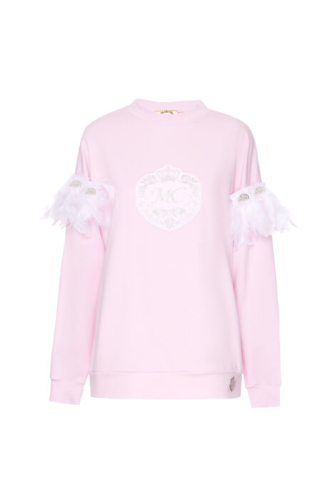 Pink Ada sweatshirt with feathers